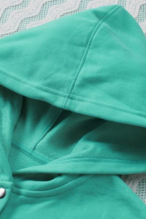 Batwing Sleeve Pocketed Henley Hoodie